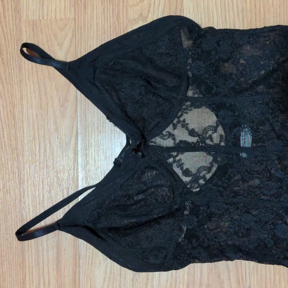 FINAL PRICE Intimately Free People Black Lace Bodysuit XS Festival Y2K - Picture 2 of 6